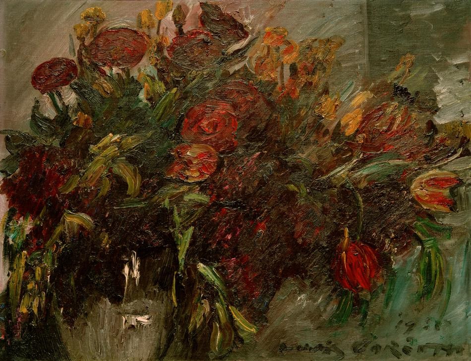 Lovis Corinth, Rote und gelbe Tulpen (Deutsche Kunst,Kunst,Tulpe,Impressionismus,Stillleben,Blumenstrauss,Blume)