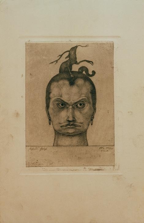 Paul Klee, Drohendes Haupt (Deutsche Kunst,Mensch,Fabelwesen,Surrealismus,Schweizerische Kunst,Anthropologie,Kopf,Jahrhundertwende)