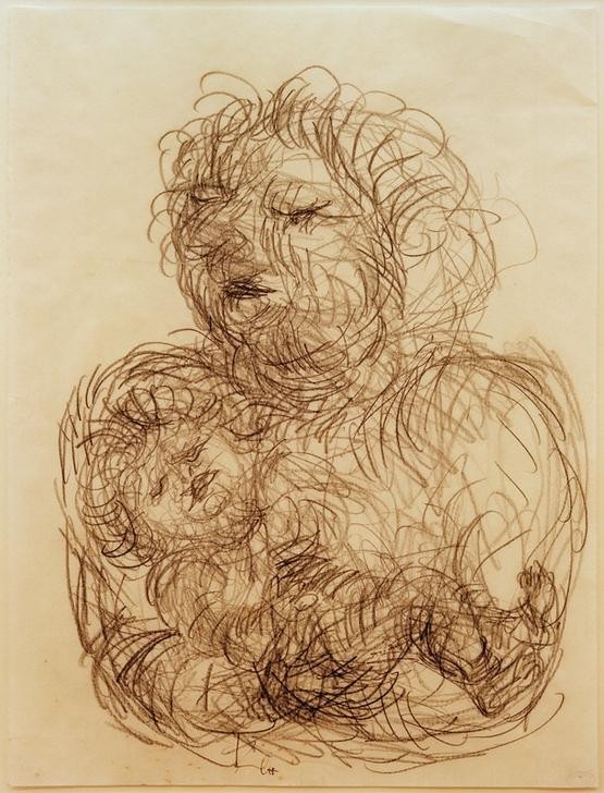 Paul Klee, Mit ihrem Spätgeborenen (Deutsche Kunst,Familie,Mensch,Mutter Und Kind,Schweizerische Kunst)