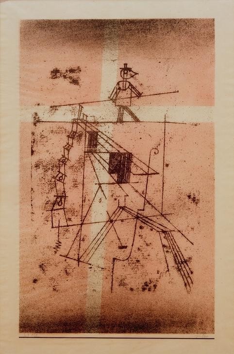 Paul Klee, Der Seiltänzer (Bauhaus,Deutsche Kunst,Fahrendes Volk,Gesellschaft,Mann,Seiltänzer,Schweizerische Kunst,Akrobatik)