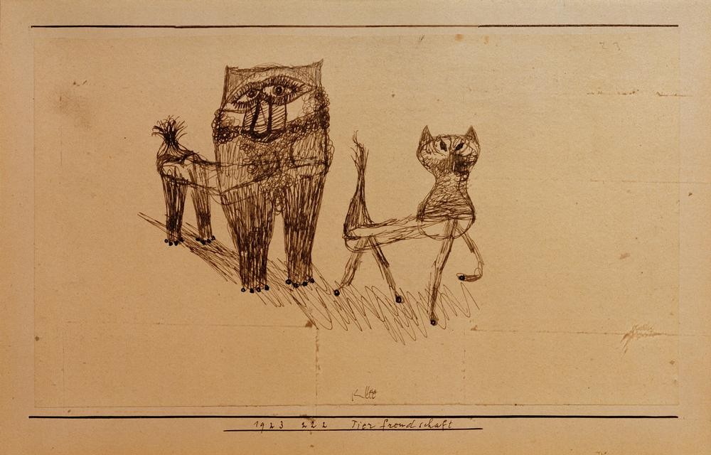 Paul Klee, Tierfreundschaft (Bauhaus,Deutsche Kunst,Freundschaft (Allgemein),Katze (Tier),Zoologie,Hund,Schweizerische Kunst,Hund Und Katze)