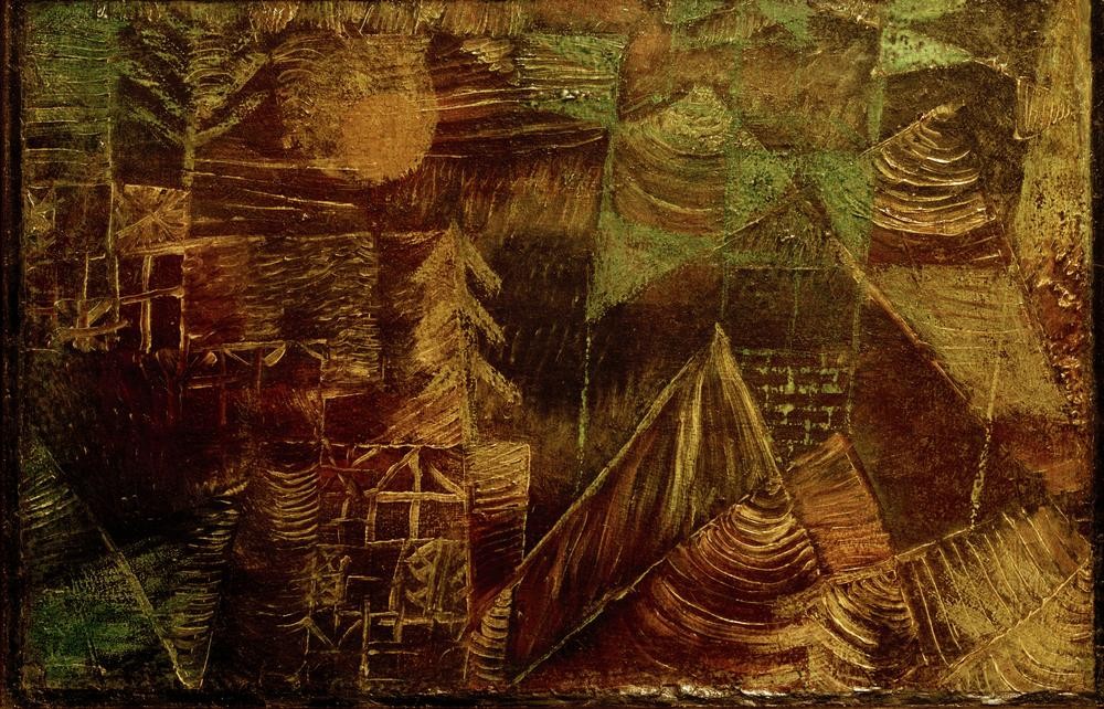 Paul Klee, Wald-Einsiedelei (Bauhaus,Deutsche Kunst,Kunst,Landschaft,Wald,Einsiedelei,Schweizerische Kunst,Abstraktion)