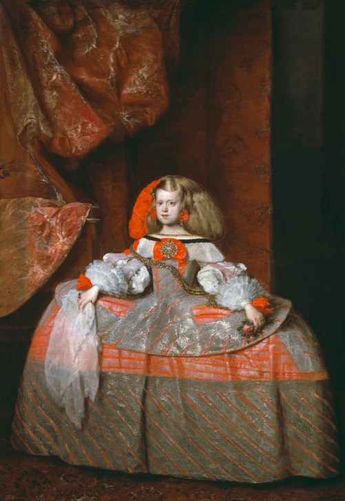 Juan Bautista Martinez del Mazo, Infantin Margarita de Austria (Geschichte,Kindermode,Kind,Kunst,Mädchen,Mode,Barock,Spitzen,Portrait,Habsburger,Adel,Taschentuch,Spanische Kunst,Kleid,Infantin,Kleidung (Allgemein),Kinderbildnis,Jungverstorbene,Ganzfigurig,Person,Frisur)