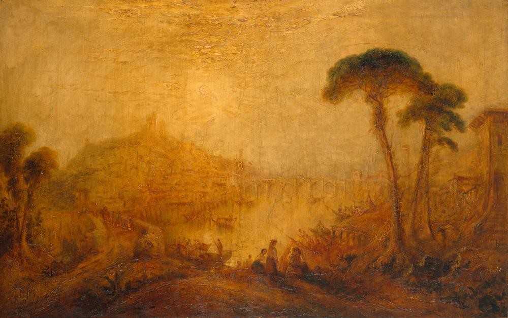 JOSEPH MALLORD WILLIAM TURNER, Altertümliche Landschaft mit Gestalten (Landschaft,Englische Kunst,Romantik)