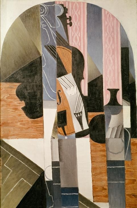 Juan Gris, Nature morte. Le violon (Kunst,Musik,Geige,Instrument,Kubismus,Stillleben,Spanische Kunst)