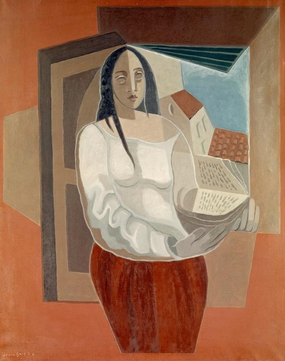 Juan Gris, La Femme au livre (Buch,Fenster,Frau,Mensch,Kubismus,Portrait,Lesen (Allgemein),Spanische Kunst,Leserin,Fenster (Geöffnet))