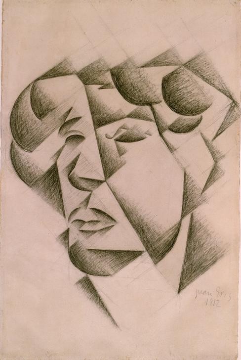 Juan Gris, Selbstbildnis (Künstler,Kunst,Maler (Künstler),Mann,Selbstbildnis,Kubismus,Portrait,Spanische Kunst,Junger Mann)