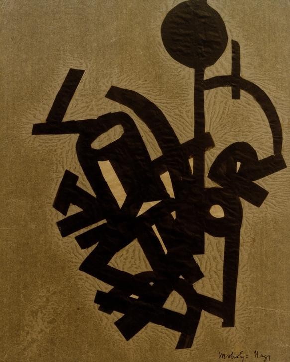 Laszlo Moholy-Nagy, Ohne Titel (Collage mit R) (Bauhaus,Abstrakte Kunst,Ungarische Kunst,Typographie)