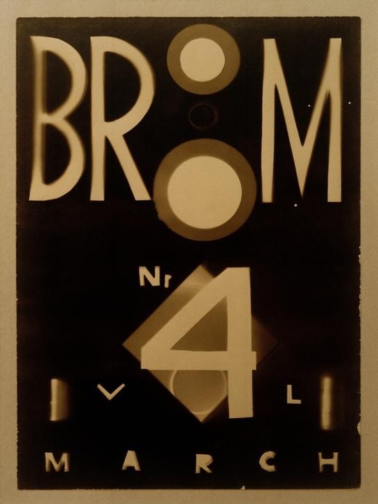 Laszlo Moholy-Nagy, Broom: An International Magazine of the Arts (Bauhaus,Publizistik,Zeitschrift,Ungarische Kunst,Titelseite,Typographie,Fotogramm)