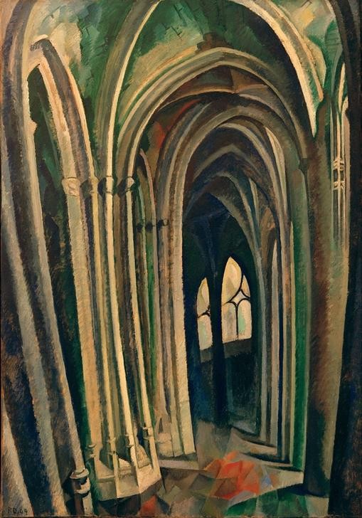 Robert Delaunay, Saint-Séverin No. 1 (Architektur,Kirche,Kunst,Teilansicht,Innenarchitektur,Gotik,Kubismus,Architekturdarstellung,Französische Kunst,Innenansicht,Sakralbau)