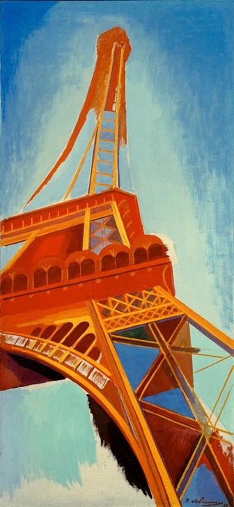 Robert Delaunay, La tour rouge (Architektur,Geographie,Turm,Kubismus,Architekturdarstellung,Französische Kunst,Orphismus,Topographie)