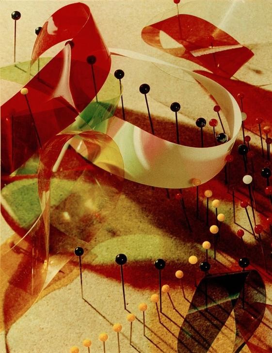 Laszlo Moholy-Nagy, Study with Pins and Ribbons (Bauhaus,Ungarische Kunst,Stecknadel,Band)