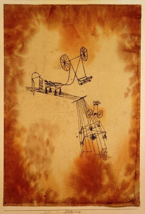 Paul Klee, Begegnung (Bauhaus, Kunst, Spur, Weg, Konfrontation, Begegnung, Abstraktion, Klassische Moderne, Wunschgröße, Wohnzimmer, Treppenhaus, bunt)