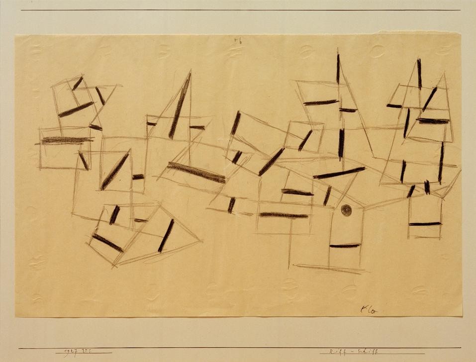 Paul Klee, Riff-Schiff (Bauhaus,Deutsche Kunst,Geometrie,Schiff,Segelschiff,Geometrisch,Schweizerische Kunst,Abstraktion,Form)