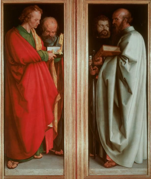 Albrecht Dürer, Die vier Apostel (Religion,Renaissance,Apostel,Diptychon,Berühmte Kunstwerke)