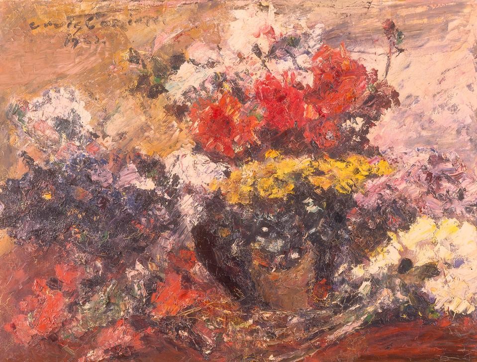 Lovis Corinth, Herbstblumen (Botanik,Deutsche Kunst,Herbst,Impressionismus,Stillleben,Blume)
