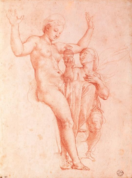 Raffael, Psyche bringt Venus die Büchse der Prosperpina (Frau,Mythologie,Akt,Studie,Italienische Kunst,Büchse Der Proserpina,Büchse Der Pandora,Griechisch-Römische Mythologie)