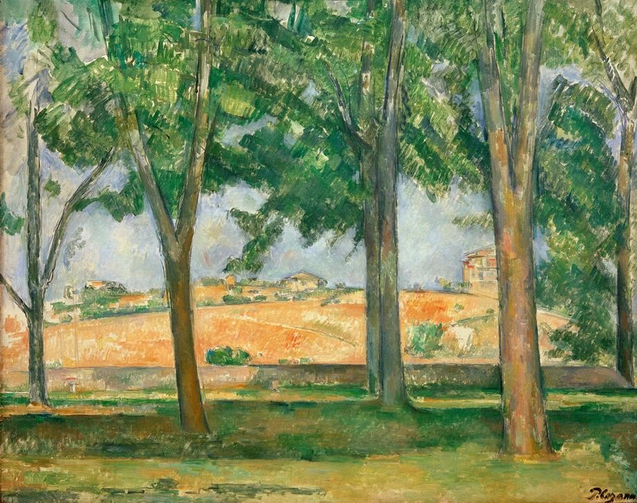 Paul Cézanne, Les Marroniers du Jas de Bouffan (Kunst,Landschaft,Impressionismus,Baum,Französische Kunst,Kastanienbaum)