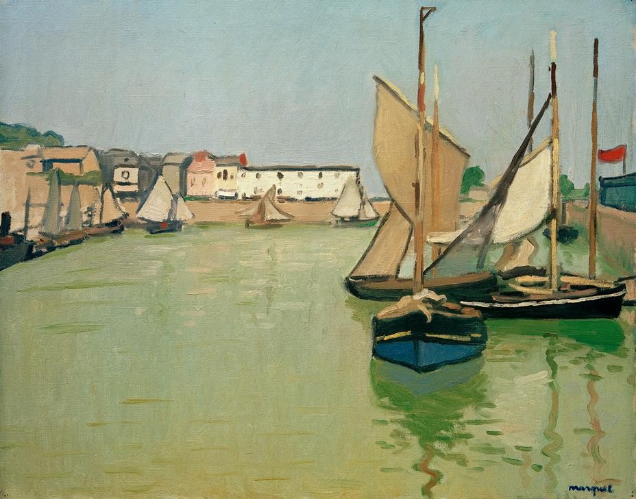 Albert Marquet, Le port de Honfleur (Geographie,Hafen,Fischerboot,Segelboot,Französische Kunst,Topographie,Schifffahrt)
