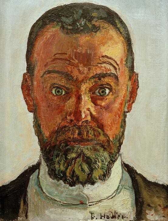 Ferdinand Hodler, Selbstbildnis (Jugendstil,Künstler,Maler (Künstler),Mann,Bart,Selbstbildnis,Portrait,Schweizerische Kunst,Vollbart,Person,Blick (Allgemein),Falten (Physiognomie))