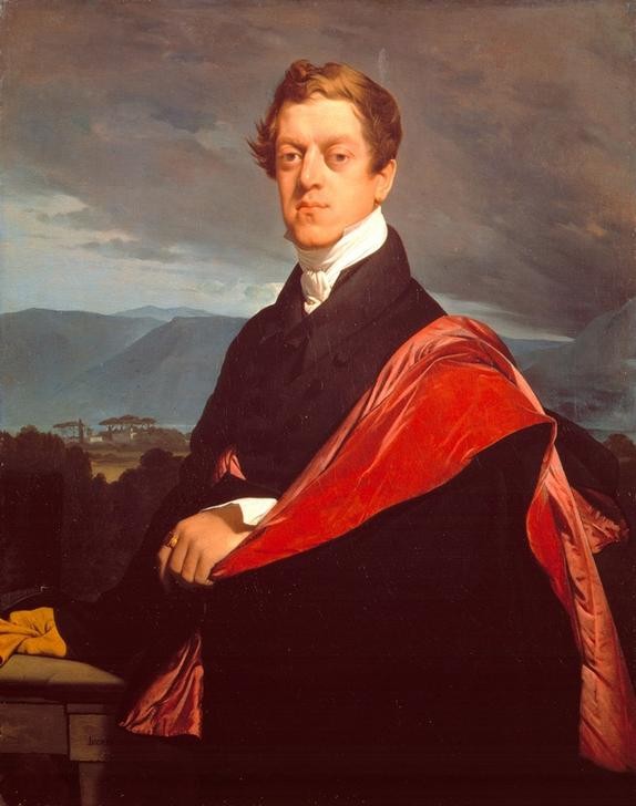 JEAN-AUGUSTE-DOMINIQUE INGRES, Bildnis des Grafen Gurjew (Diplomat,Geschichte,Graf,Mann,Militär,Klassizismus,Diplomatie,Portrait,Adel,Französische Kunst,Halbfigur,Person)