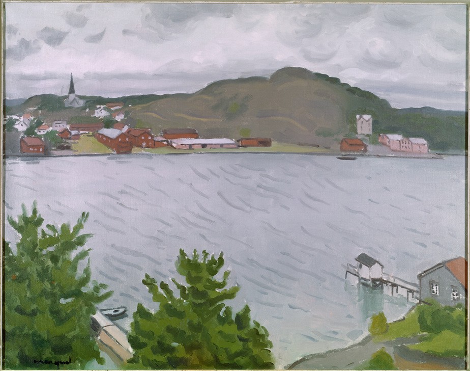 Albert Marquet, Grimstad, Norvège (Dorf,Geographie,Landschaft,Stadt,Bootshaus,Steg (Architektur),Französische Kunst,Ufer,Topographie,Schären)