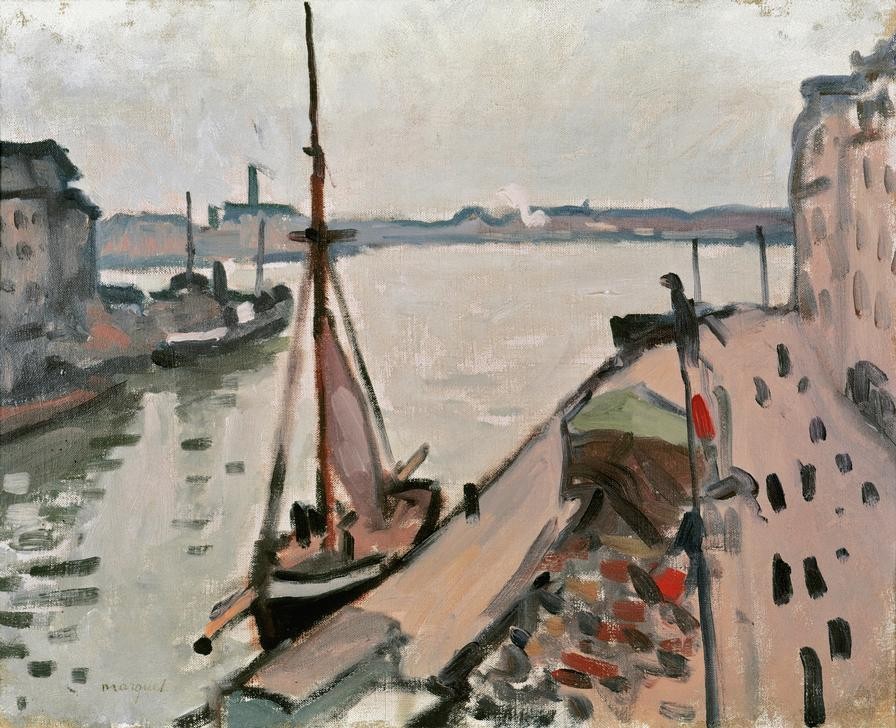 Albert Marquet, Quai avec bateaux de pêcheurs (Boot,Fischerei,Hafen,Kunst,Landschaft,Fischerboot,Segelboot,Französische Kunst,Quai,Schifffahrt)