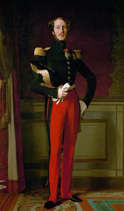 JEAN-AUGUSTE-DOMINIQUE INGRES, Ferdinand von Orleans (Geschichte,Handschuh,Herzog,Mann,Klassizismus,Uniform,Portrait,Französische Kunst,Epauletten,Ganzfigurig,Person,Schlankheit,Orden (Allgemein))