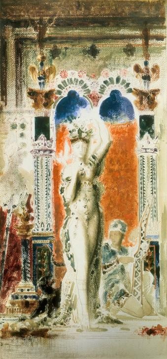 Gustave Moreau, Salomé dansant (Christentum,Frau,Kunst,Religion,Tänzerin,Tanz,Symbolismus,Akt,Orientalismus,Neues Testament,Bibel,Verführung,Französische Kunst,Musikant)