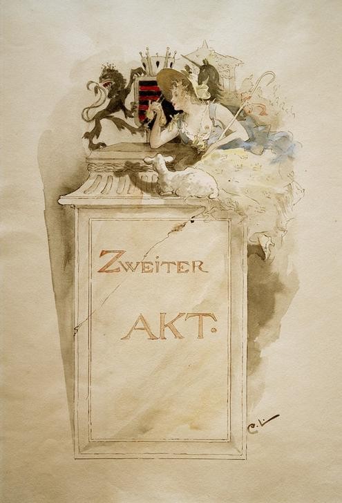 Carl Larsson, Zweiter Akt (Kunst,Literatur,Sturm Und Drang,Schwedische Kunst,Schauspiel,Illustration,Person,Trauerspiel)
