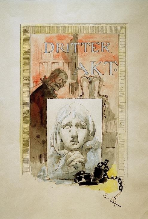 Carl Larsson, Dritter Akt (Kunst,Literatur,Sturm Und Drang,Schwedische Kunst,Schauspiel,Illustration,Person,Trauerspiel)