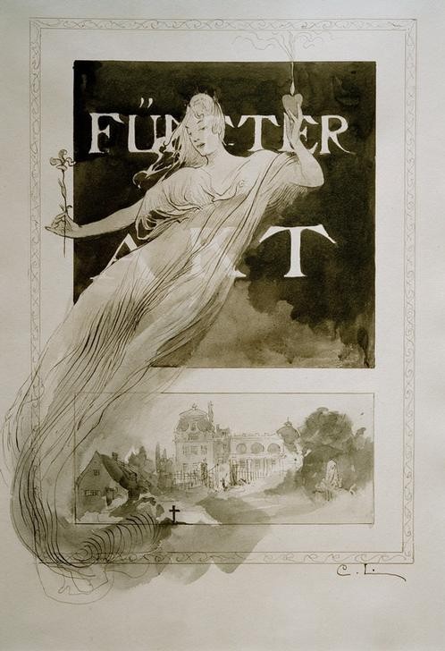 Carl Larsson, Fünfter Akt (Frau,Kunst,Literatur,Sturm Und Drang,Schwedische Kunst,Schauspiel,Schweben,Illustration,Transparenz,Person,Trauerspiel)