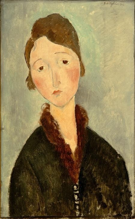 Amedeo Modigliani, Anna (Frau,Mensch,Portrait,Melancholie,Italienische Kunst,Traurigkeit,Junge Frau,Ecole De Paris,Brustbild)