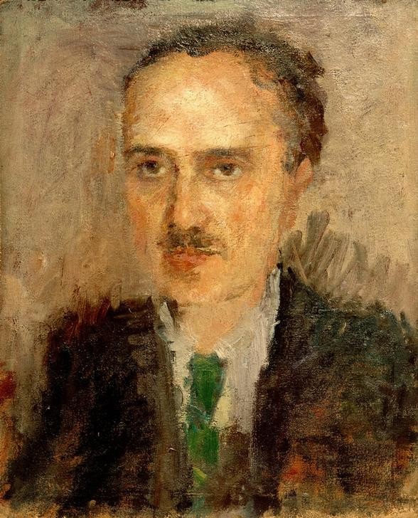 Amedeo Modigliani, Mann mit Schnurrbart (Mann,Mensch,Impressionismus,Bart,Schnurrbart,Portrait,Italienische Kunst,Fälschung,Jahrhundertwende,Brustbild)