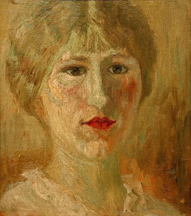 Amedeo Modigliani, Porträt einer Frau (Frau,Mensch,Impressionismus,Portrait,Italienische Kunst,Fälschung,Jahrhundertwende)