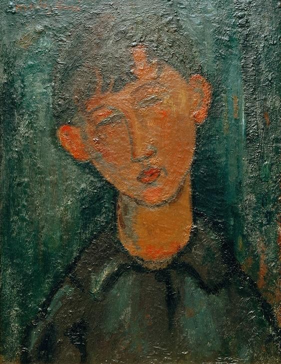 Amedeo Modigliani, Der Schüler (Kind,Mensch,Pädagogik,Portrait,Schüler,Italienische Kunst,Knabe,Schulkind,Ecole De Paris,Brustbild)
