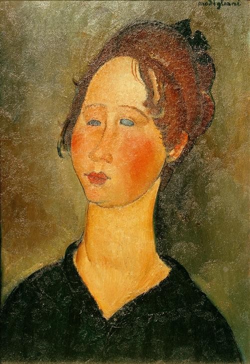 Amedeo Modigliani, La Bourguignonne (Frau,Mensch,Portrait,Italienische Kunst,Junge Frau,Ecole De Paris)