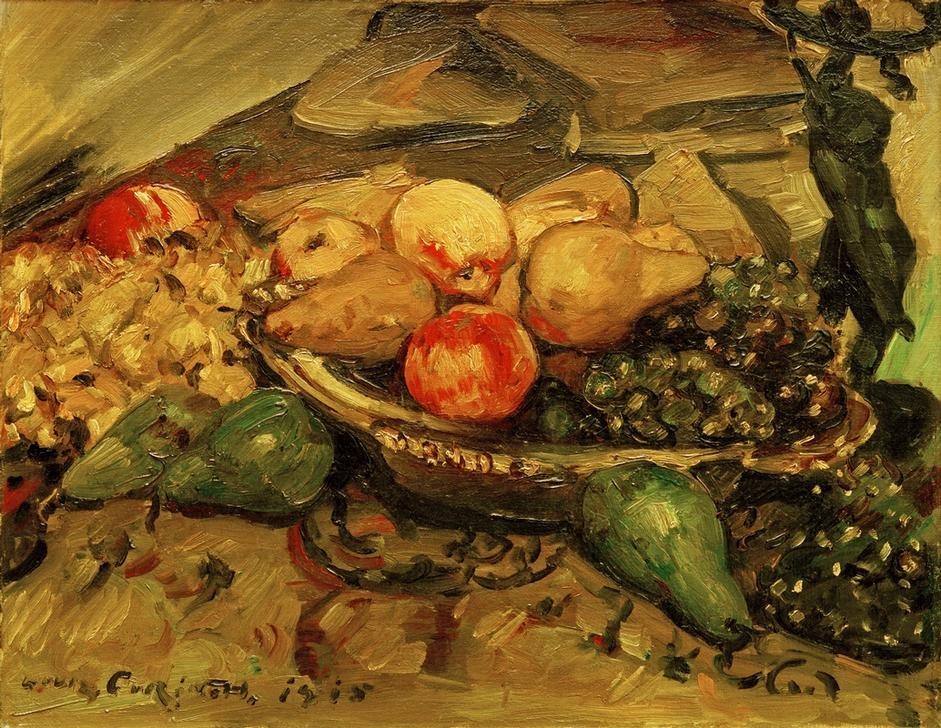 Lovis Corinth, Früchtestilleben (Apfel,Deutsche Kunst,Früchte,Kunst,Obst,Impressionismus,Stillleben,Obstschale,Birne,Weintraube)