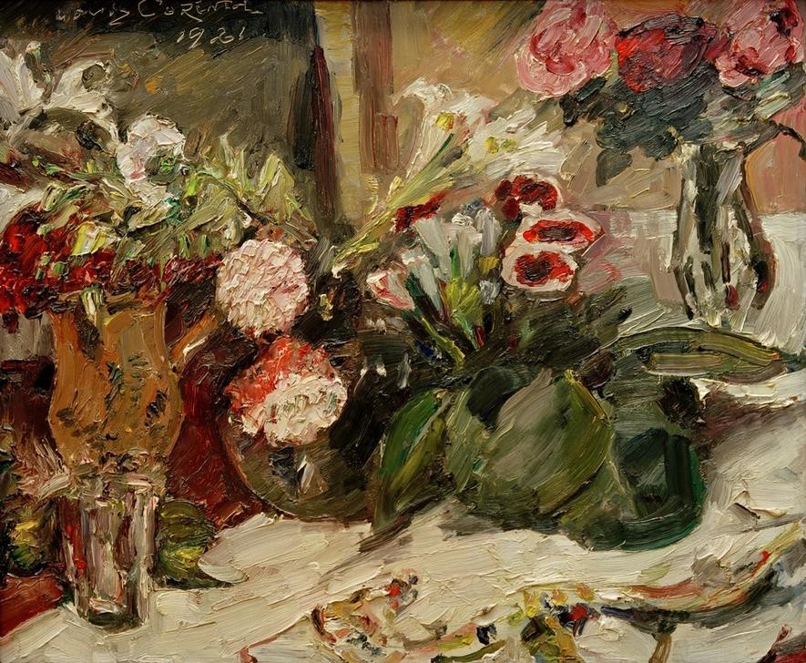 Lovis Corinth, Blumenstillleben (Botanik,Deutsche Kunst,Kunst,Impressionismus,Stillleben,Blumenstrauss,Vase,Blume)