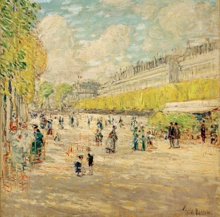 Frederick Childe Hassam, Die Tuilerien-Gärten (Garten Und Park,Geographie,Menschen Im Park,Park,Spaziergang,Impressionismus,Amerikanische Kunst,Fussgänger,Us-Amerikanische Kunst,Topographie)