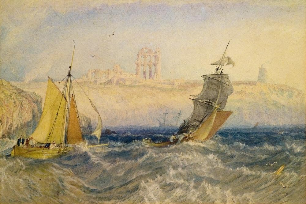 JOSEPH MALLORD WILLIAM TURNER, Tynemouth Priory (Kunst,Ruine,Segelschiff,Meer,Segelboot,Marinemalerei,Romantik)