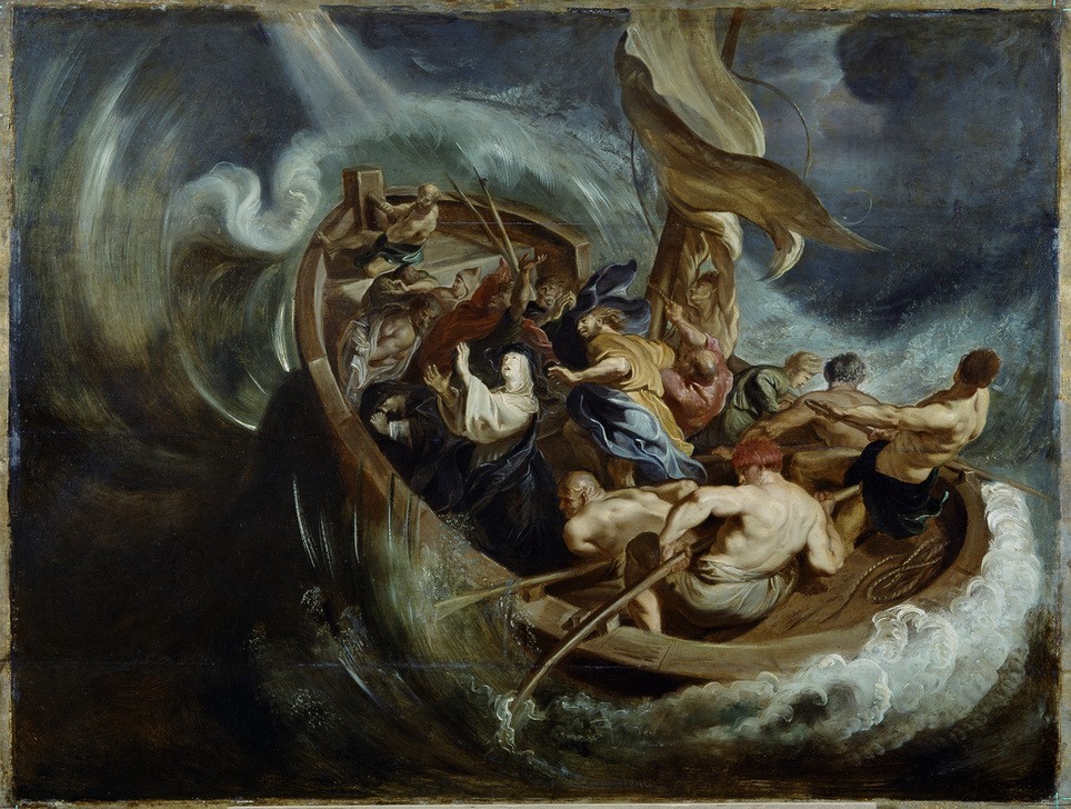 Peter Paul Rubens, Das Wunder der Hl. Walpurga (Heilige,Meteorologie,Barock,Wunder,Heiligenlegende,Seenot,Niederländische Kunst,Sturm,Schifffahrt)
