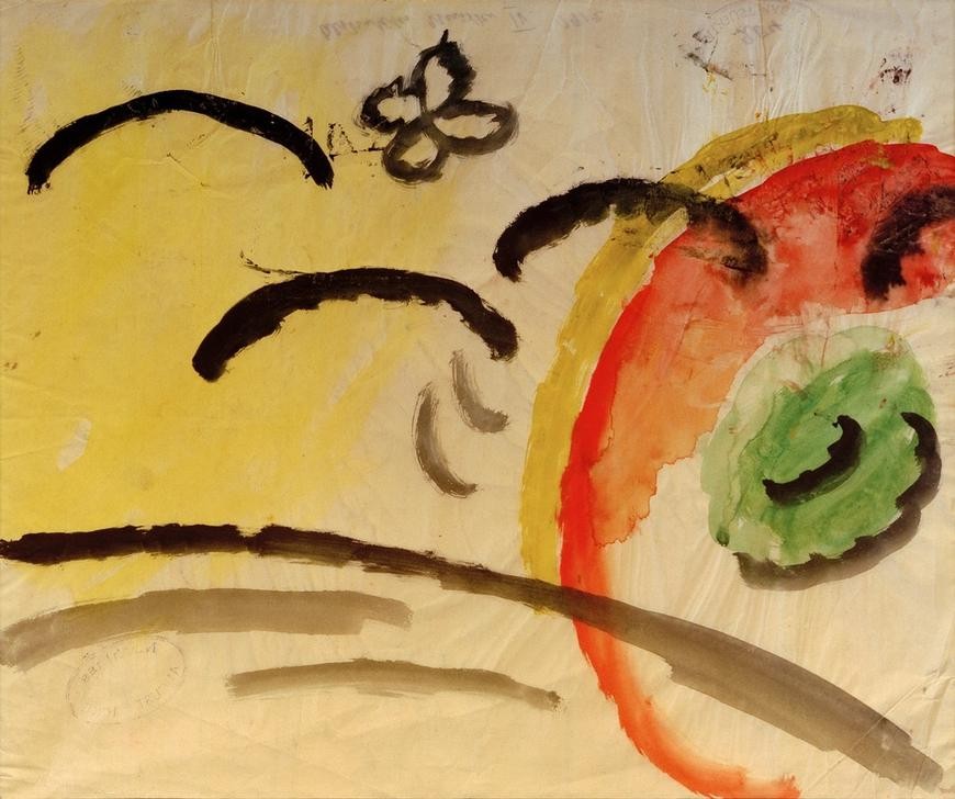 August Macke, Abstraktes Muster IV, Entwurf für Stickerei (Deutsche Kunst,Kunst,Textil,Expressionismus,Der Blaue Reiter,Abstrakte Kunst,Entwurf,Abstraktion,Privatsammlung)
