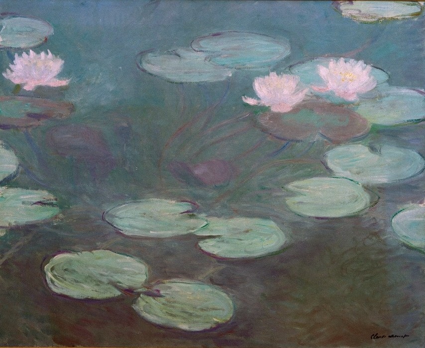 Claude Monet, Nymphéas roses (Botanik,Garten Und Park,Maler (Künstler),Impressionismus,See,Seerose,Französische Kunst,Ziergarten,Zierteich,Gartenteich,Person,Garten)