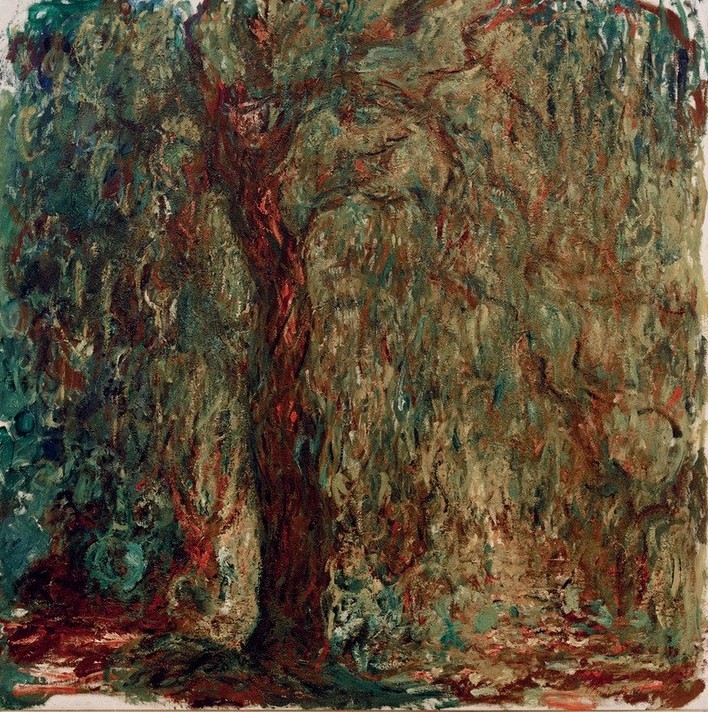 Claude Monet, Saule pleureur (Botanik,Kunst,Landschaft,Weide,Impressionismus,Baum,Französische Kunst,Trauerweide)