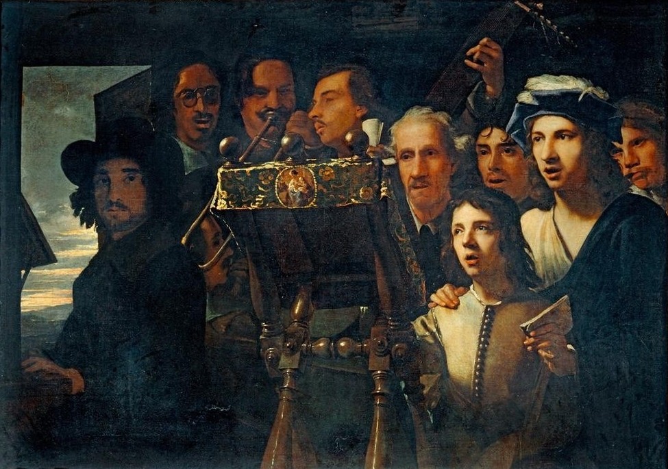 Caravaggio, Concert (Konzert, Musiker, Sänger, Instrumente, Portraits, hell-Dunkel, Barock, Klassiker, Malerei, Wunschgröße, Wohnzimmer)