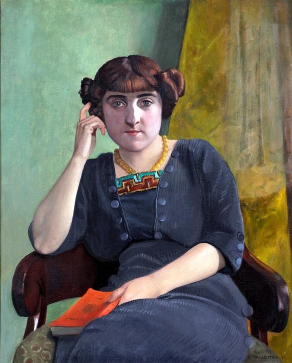 Felix Vallotton, Portrait of a young woman (Wohnzimmer, Wunschgröße,  Klassische Moderne, Nabis, Post-Impressionismus)