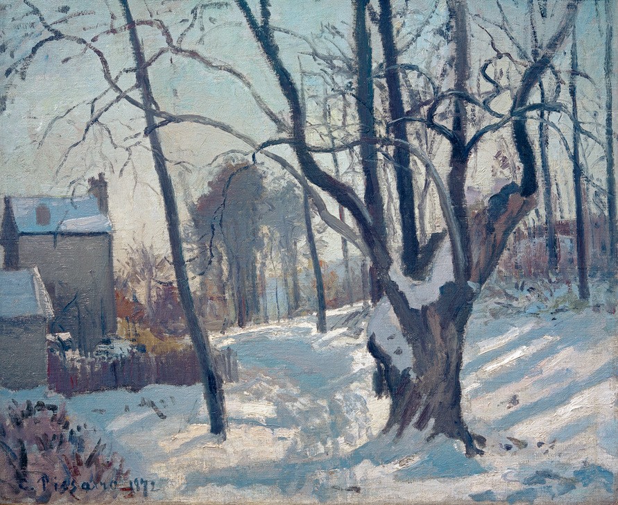 Camille Pissarro, Schneelandschaft (Jahreszeiten,Kunst,Landschaft,Winter,Impressionismus,Schnee,Baum,Französische Kunst,Sonnenschein)