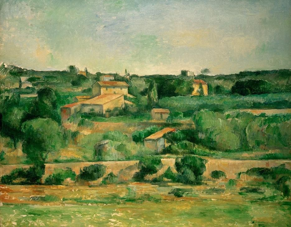 Paul Cézanne, Dans la plaine de Bellevue (Dorf,Kunst,Landschaft,Impressionismus,Ebene,Französische Kunst)