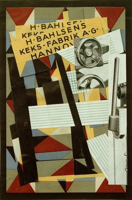 Kurt Schwitters, Keks-Fabrik AG (Industrie, Werbung, Fabrik, Bahlsen, Kekse, Gebäck, Abstraktion, Collage, Klassische Moderne, Papierschnipsel, Dadaismus,   Wohnzimmer, Wunschgröße,)